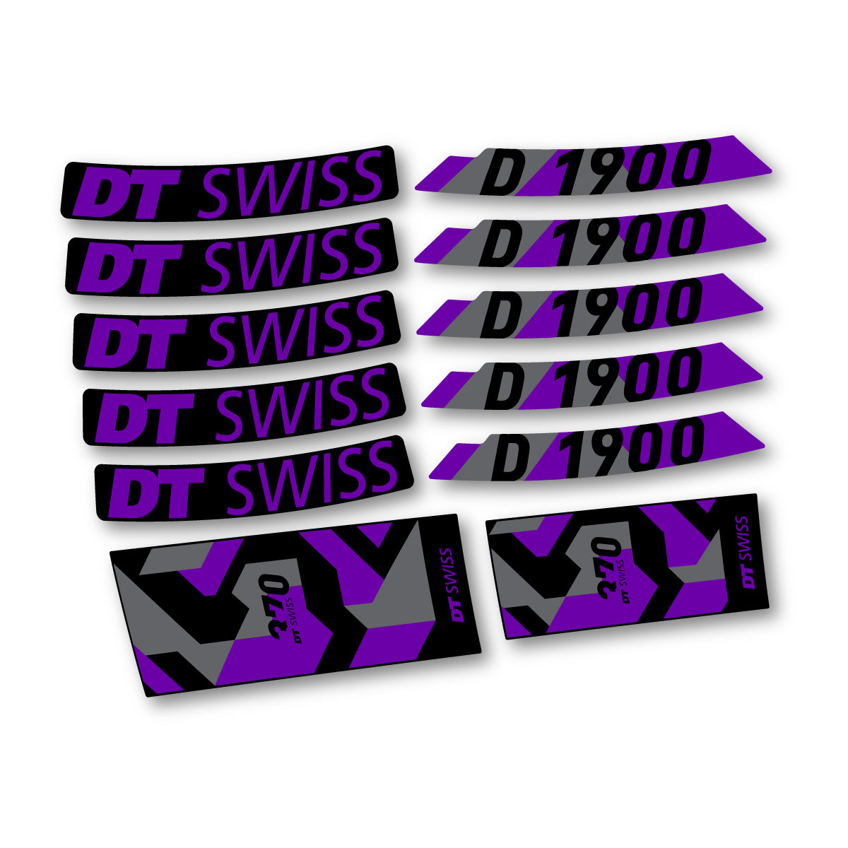 Autocollants vinyle pour jantes DT Swiss D 1900 2024-2026 - Violet