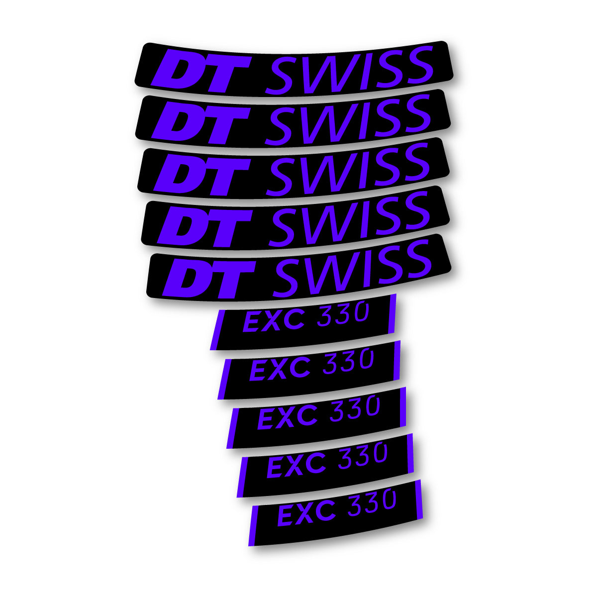 Autocollants vinyle pour jantes DT Swiss EXC 330 2023-2026 - Bleu Reflex