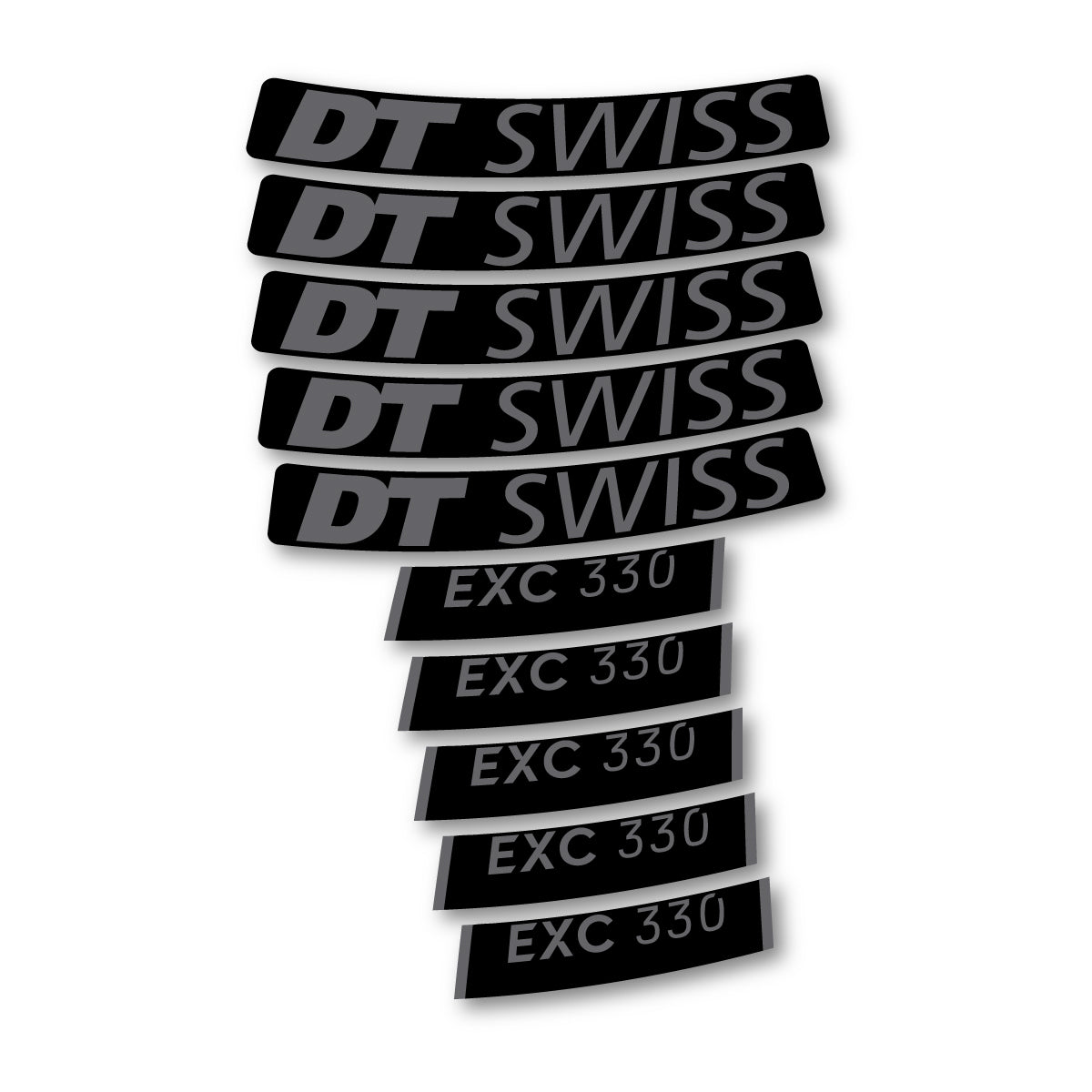 Autocollants vinyle pour jantes DT Swiss EXC 330 2023-2026 - Gris Mystique