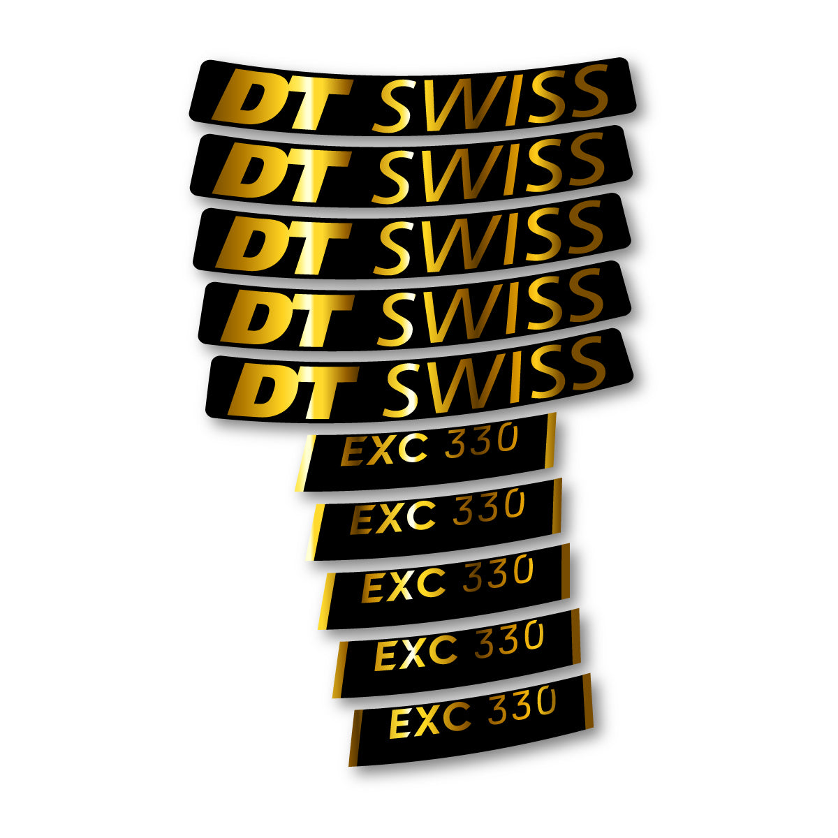 Autocollants vinyle pour jantes DT Swiss EXC 330 2023-2026 - Or Chromé