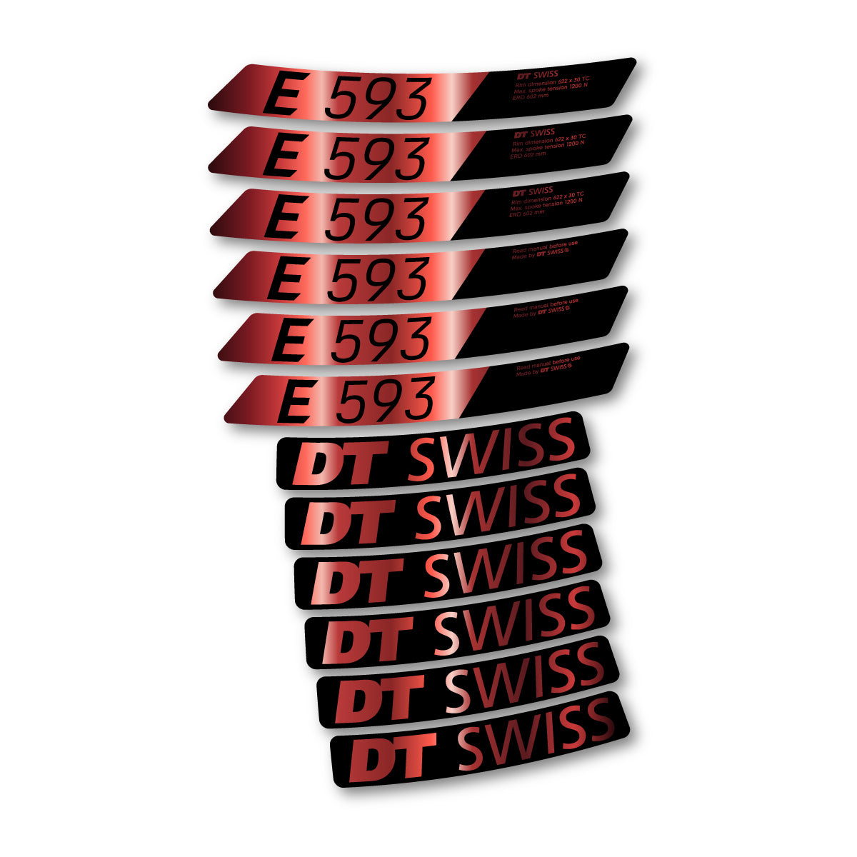 Autocollants vinyle pour jantes DT Swiss E 593 2023-2026 - Cuivre
