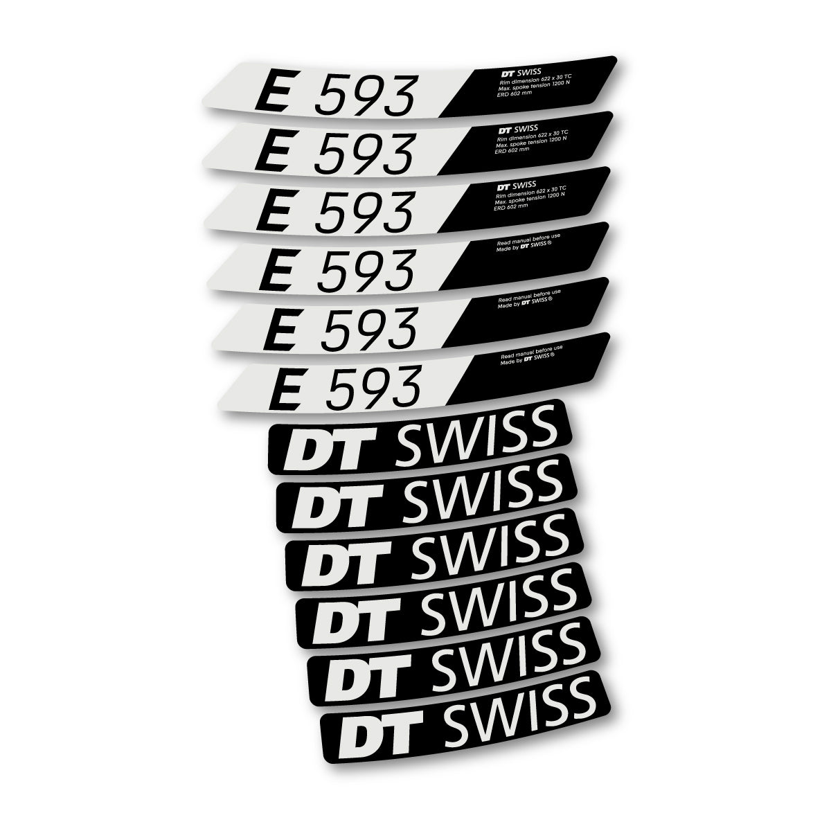 Autocollants vinyle pour jantes DT Swiss E 593 2023-2026 - Gris Perle