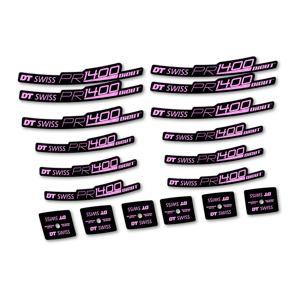 Autocollants vinyle pour jantes route 21 mm DT Swiss PR 1400 21 2018-2026 - Lilas Clair