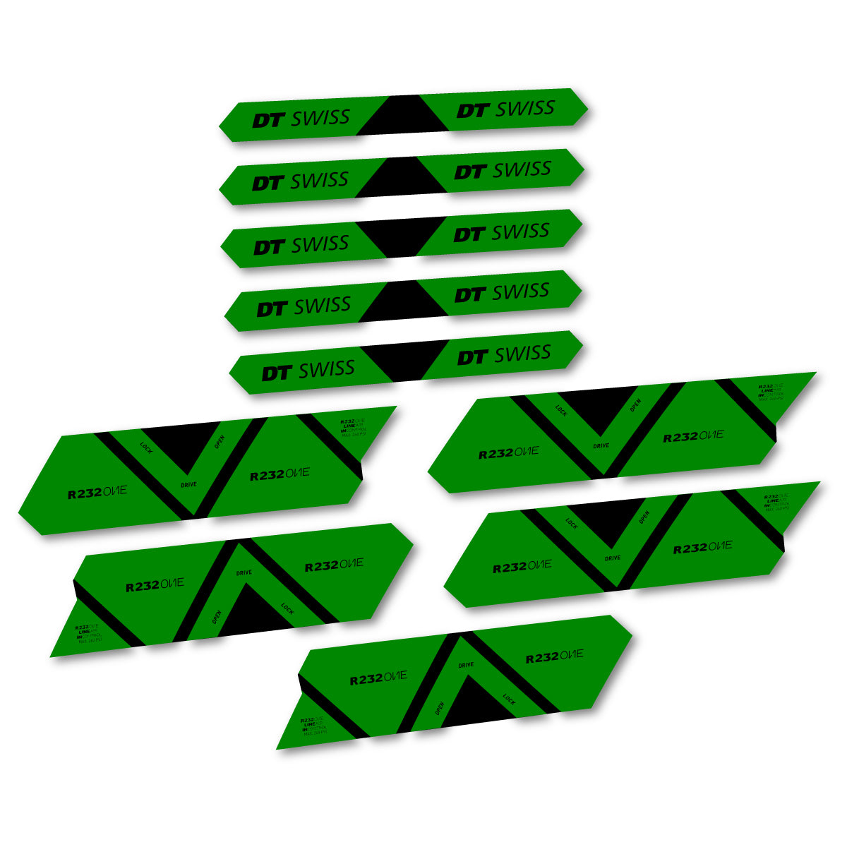Autocollants vinyle pour amortisseur DT Swiss R 232 One 2020-2026 - Vert Moyen