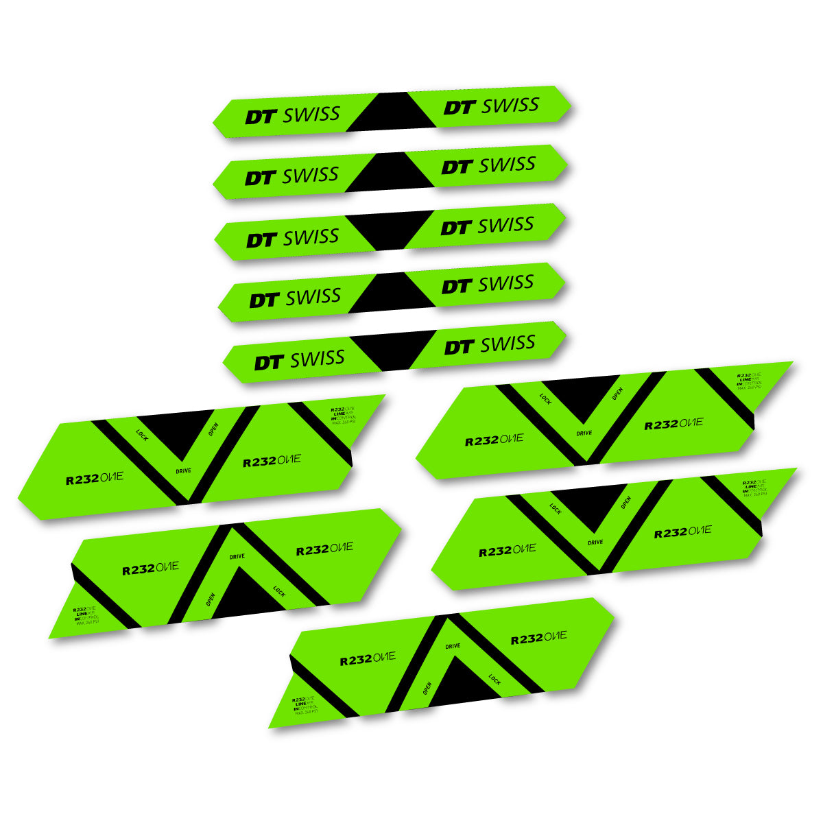 Autocollants vinyle pour amortisseur DT Swiss R 232 One 2020-2026 - Vert Pistache