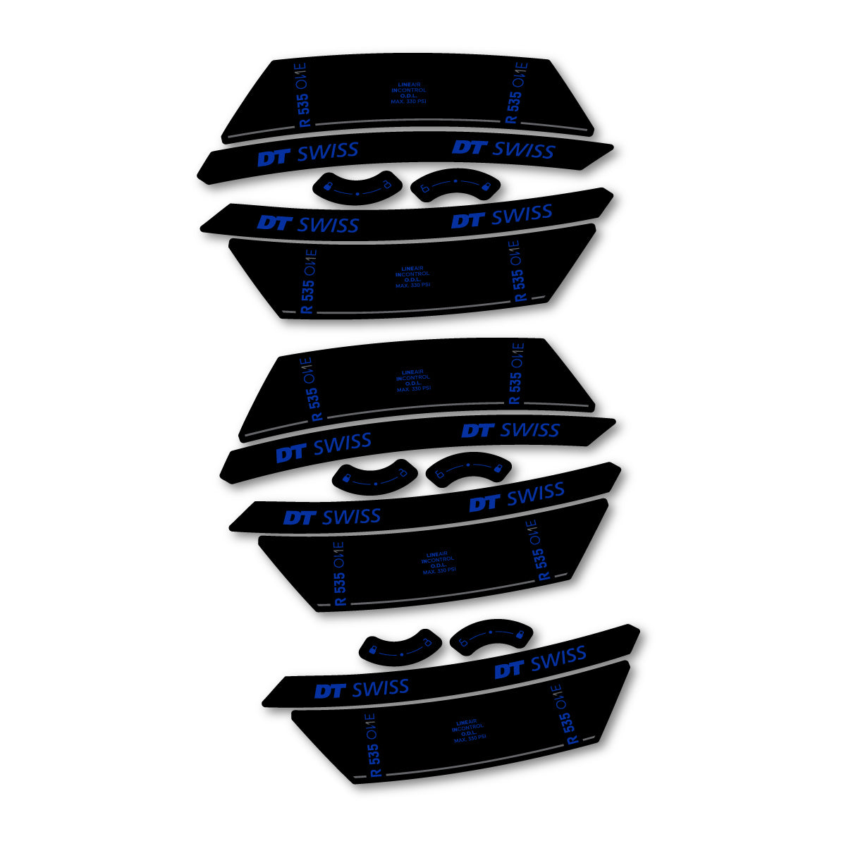 Autocollants vinyle pour amortisseur DT Swiss R 535 One 2023-2026 - Bleu Outremer