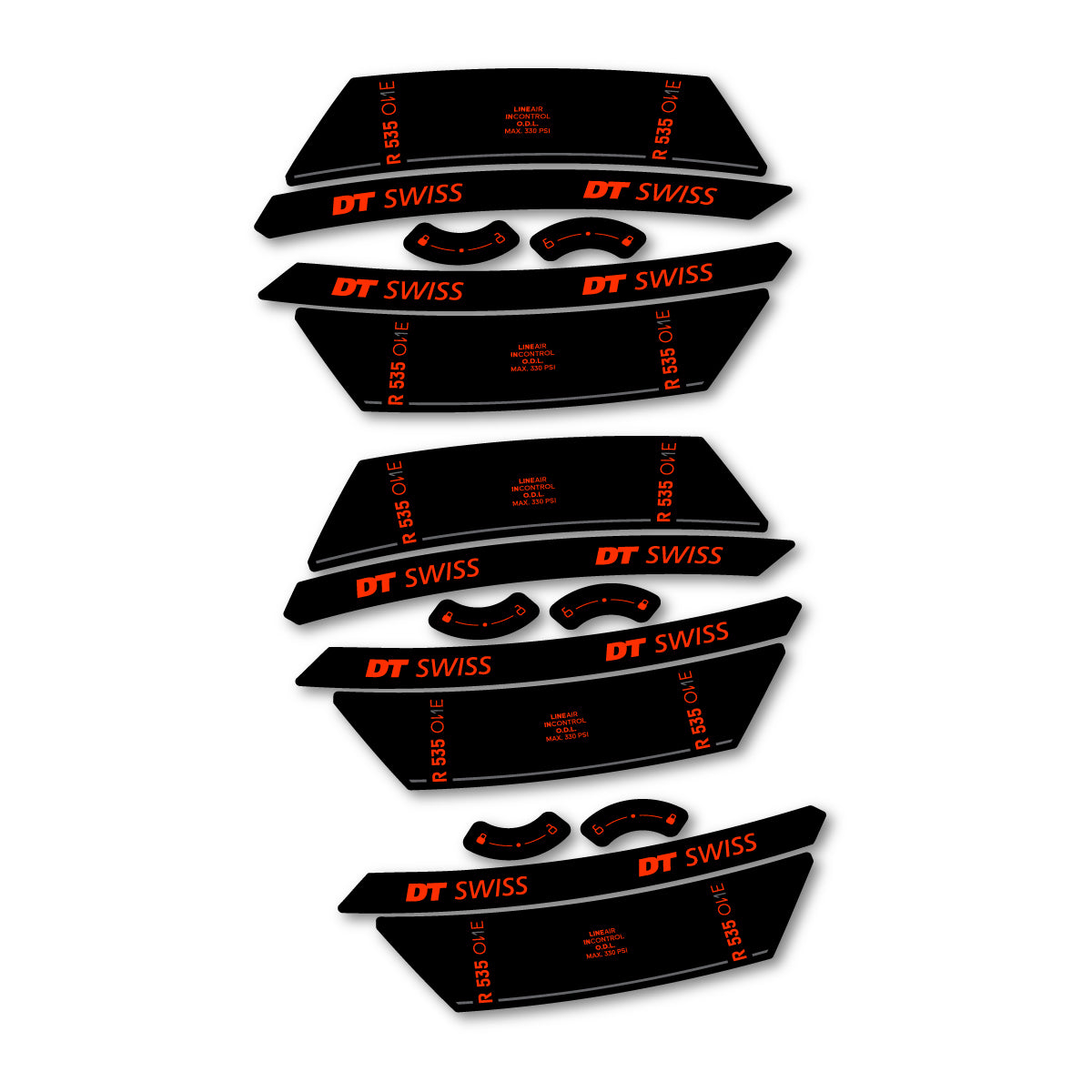 Autocollants vinyle pour amortisseur DT Swiss R 535 One 2023-2026 - Orange KTM