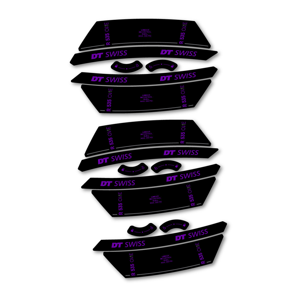 Autocollants vinyle pour amortisseur DT Swiss R 535 One 2023-2026 - Violet