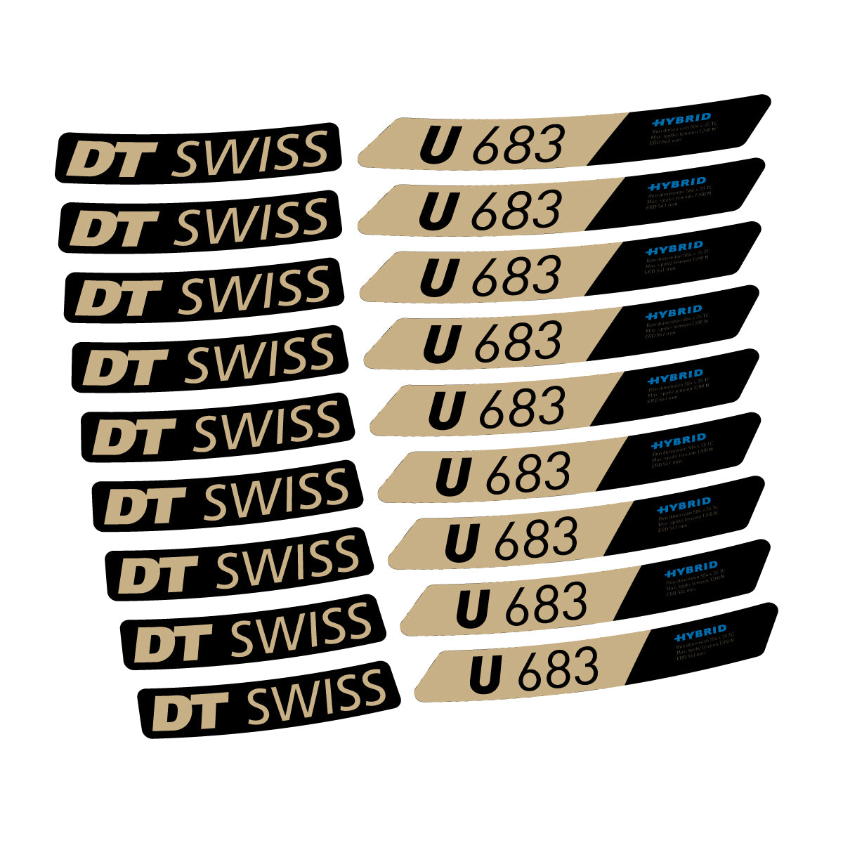 Autocollants vinyle pour jantes DT Swiss U 683 2021-2026 - Sable