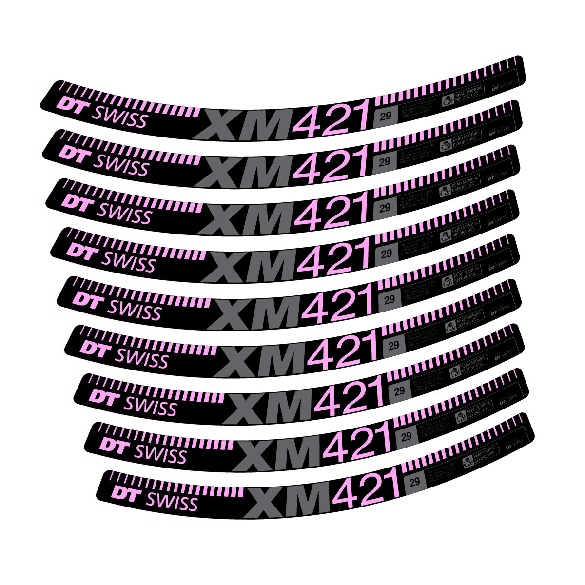 Autocollants vinyle pour jantes DT Swiss XM 421 2017-2026 - Lilas Clair