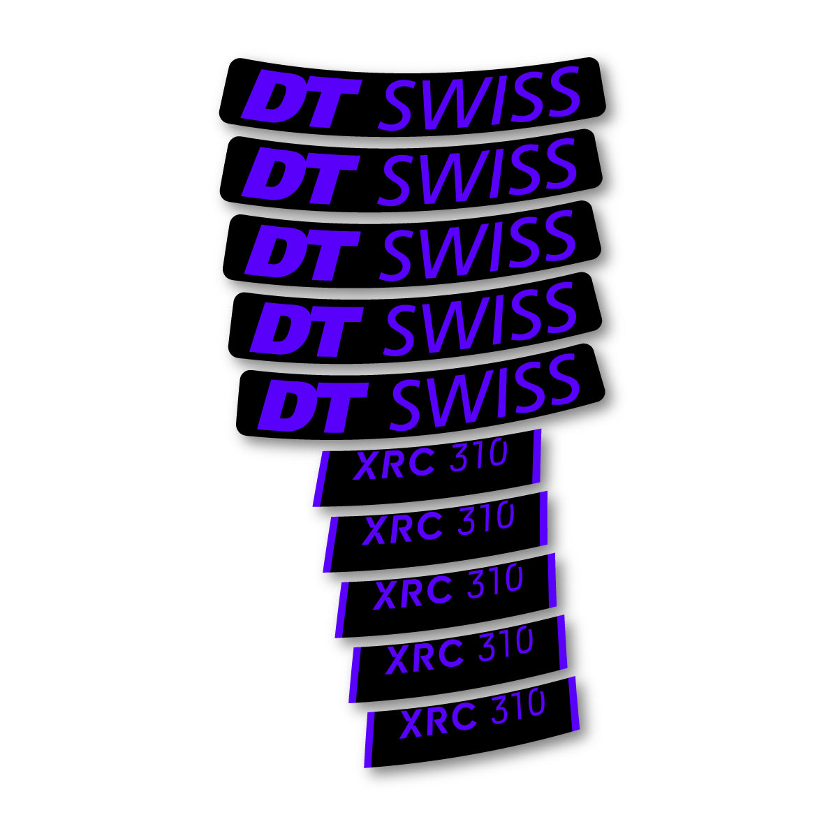 Autocollants vinyle pour jantes DT Swiss XRC 310 2025-2026 - Bleu Reflex