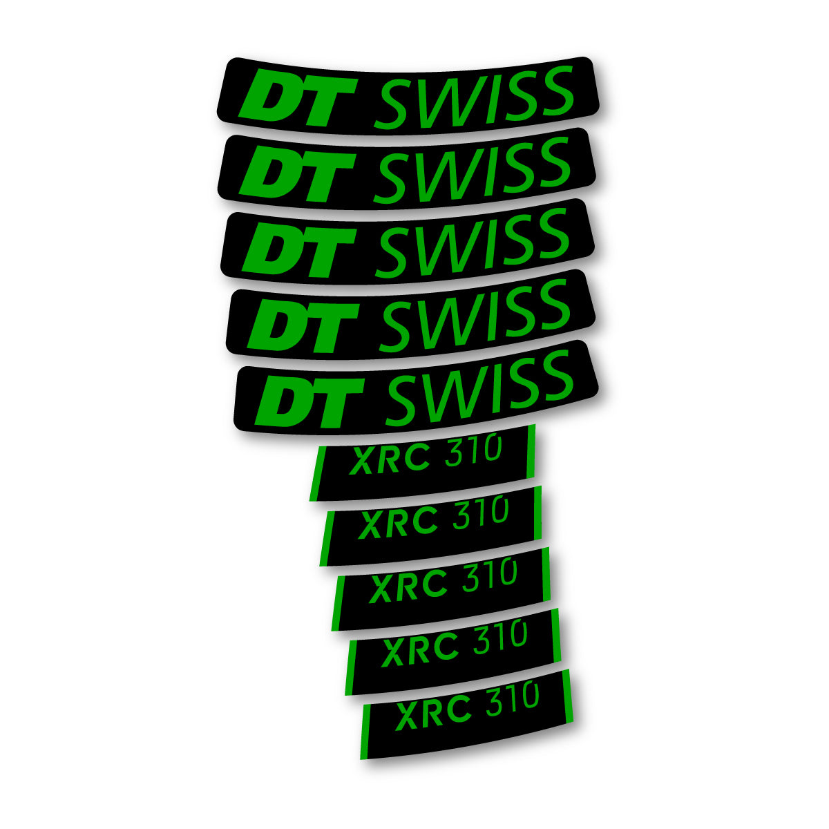Autocollants vinyle pour jantes DT Swiss XRC 310 2025-2026 - Vert
