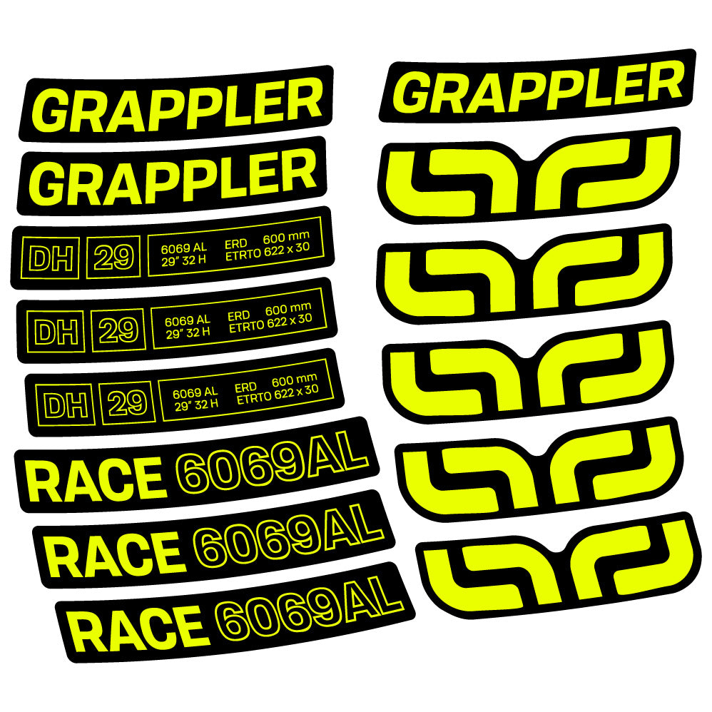 Stickers E-Thirteen Grappler Race Alloy Downhill compatibles - Autocollants roue vélo VTT