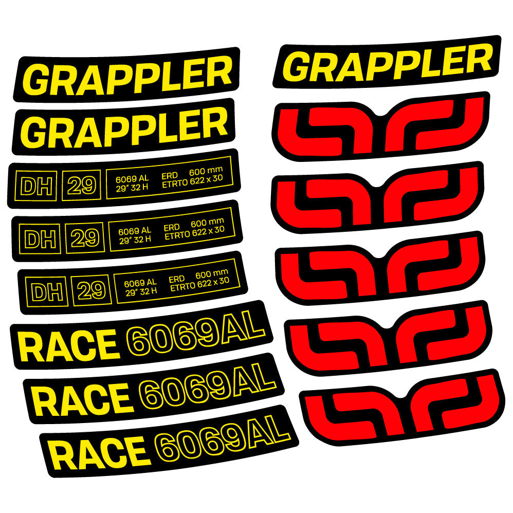Stickers E-Thirteen Grappler Race Alloy Downhill compatibles - Autocollants roue vélo VTT