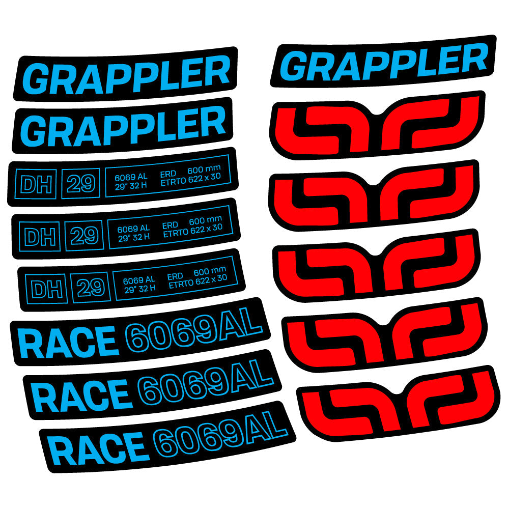 Stickers EThirteen Grappler Race Alloy Downhill compatibles Autocollants roues VTT 29"