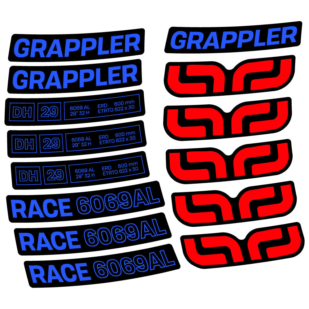 Stickers EThirteen Grappler Race Alloy Downhill compatibles Autocollants roues VTT 29"