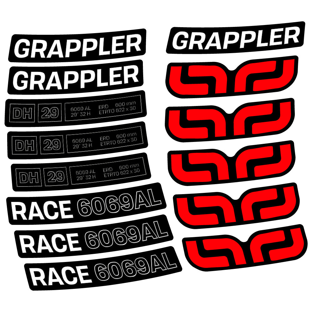 Stickers E-Thirteen Grappler Race Alloy Downhill compatibles - Autocollants roue vélo VTT
