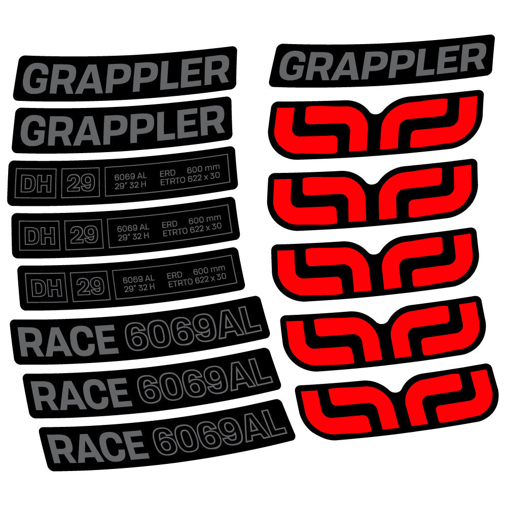 Stickers EThirteen Grappler Race Alloy Downhill compatibles Autocollants roues VTT 29"
