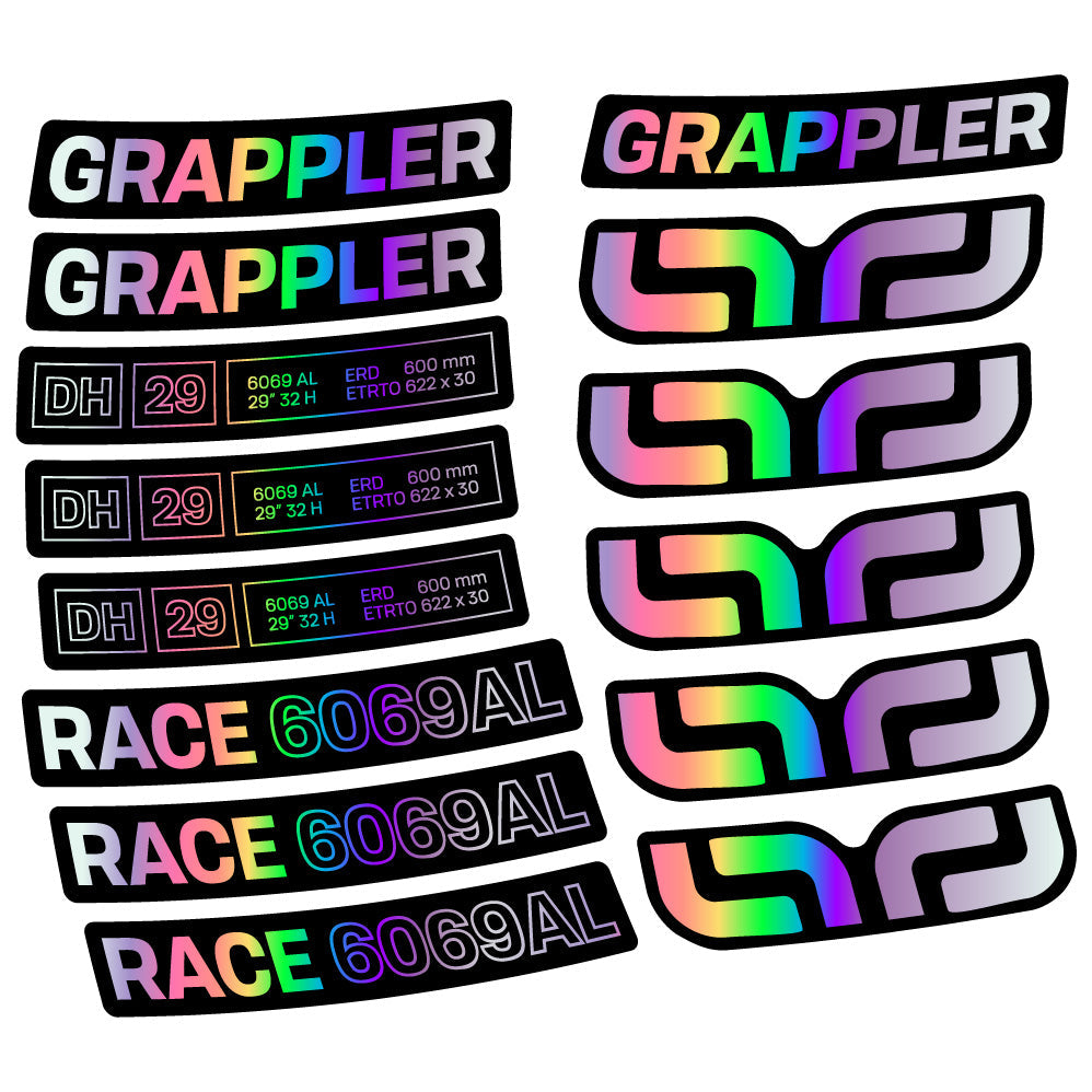 Stickers EThirteen Grappler Race Alloy Downhill compatibles Autocollants roues VTT 29"