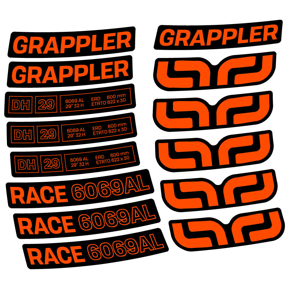 Stickers E-Thirteen Grappler Race Alloy Downhill compatibles - Autocollants roue vélo VTT