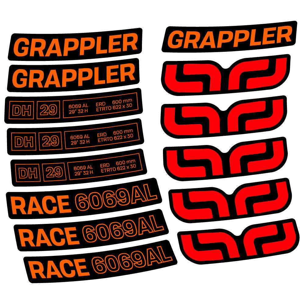 Stickers E-Thirteen Grappler Race Alloy Downhill compatibles - Autocollants roue vélo VTT