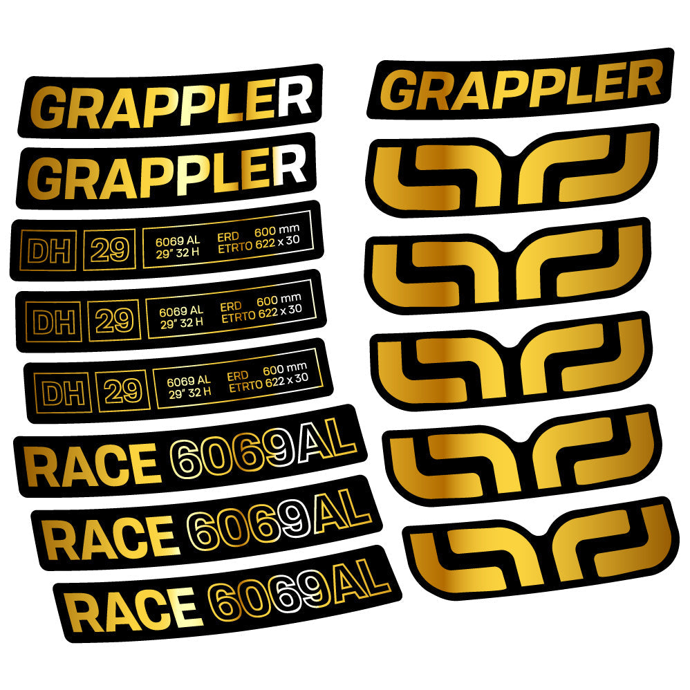 Stickers E-Thirteen Grappler Race Alloy Downhill compatibles - Autocollants roue vélo VTT