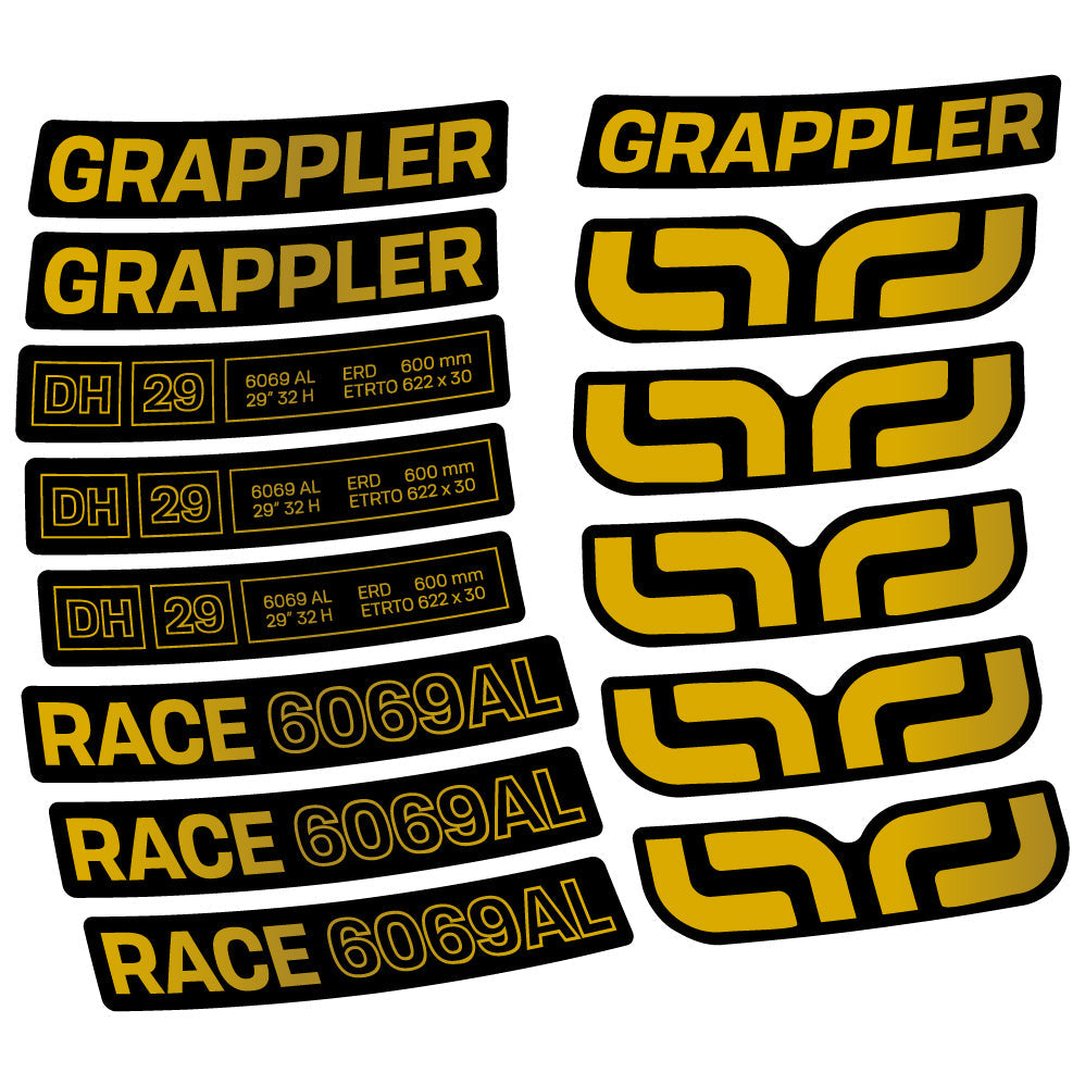 Stickers EThirteen Grappler Race Alloy Downhill compatibles Autocollants roues VTT 29"