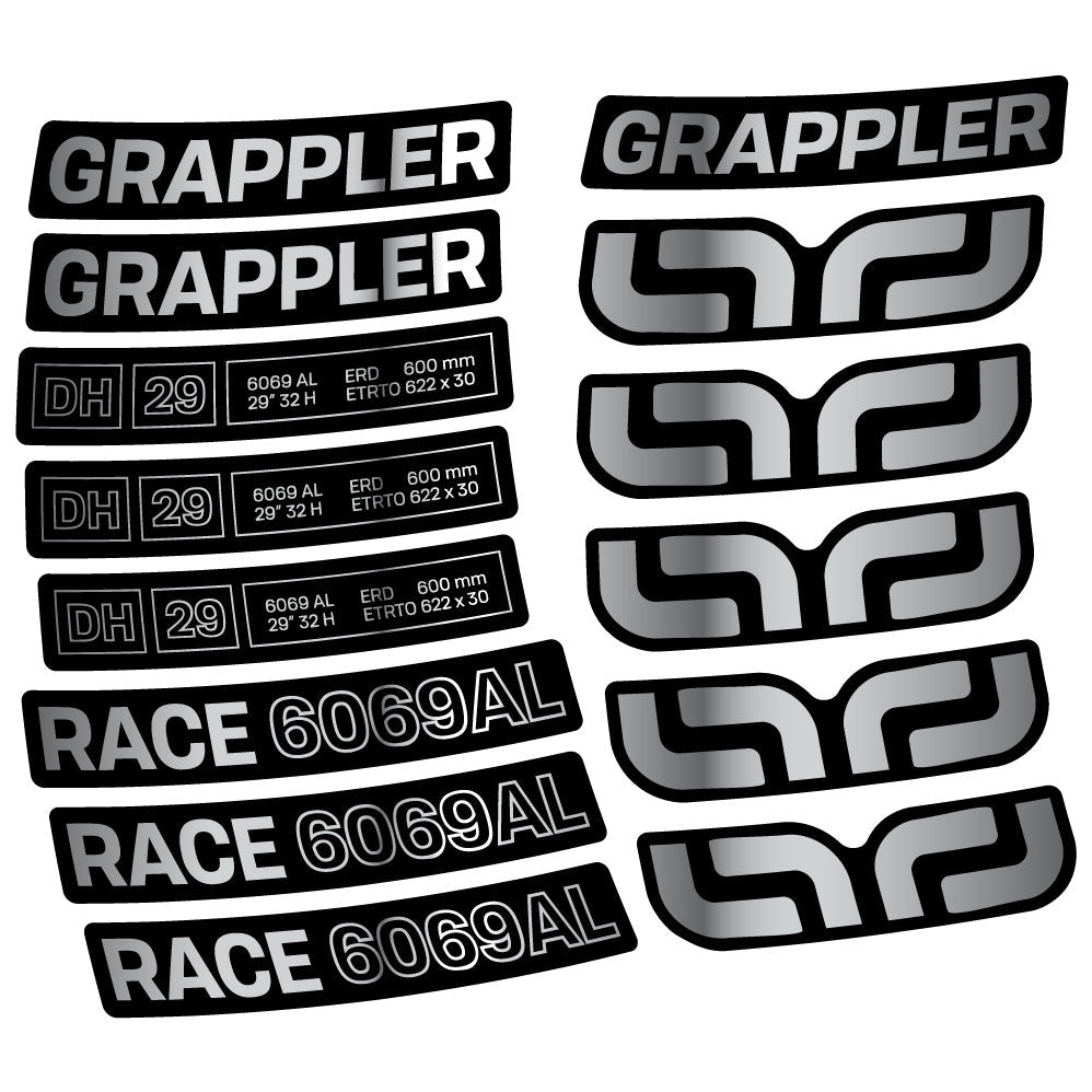 Stickers EThirteen Grappler Race Alloy Downhill compatibles Autocollants roues VTT 29"