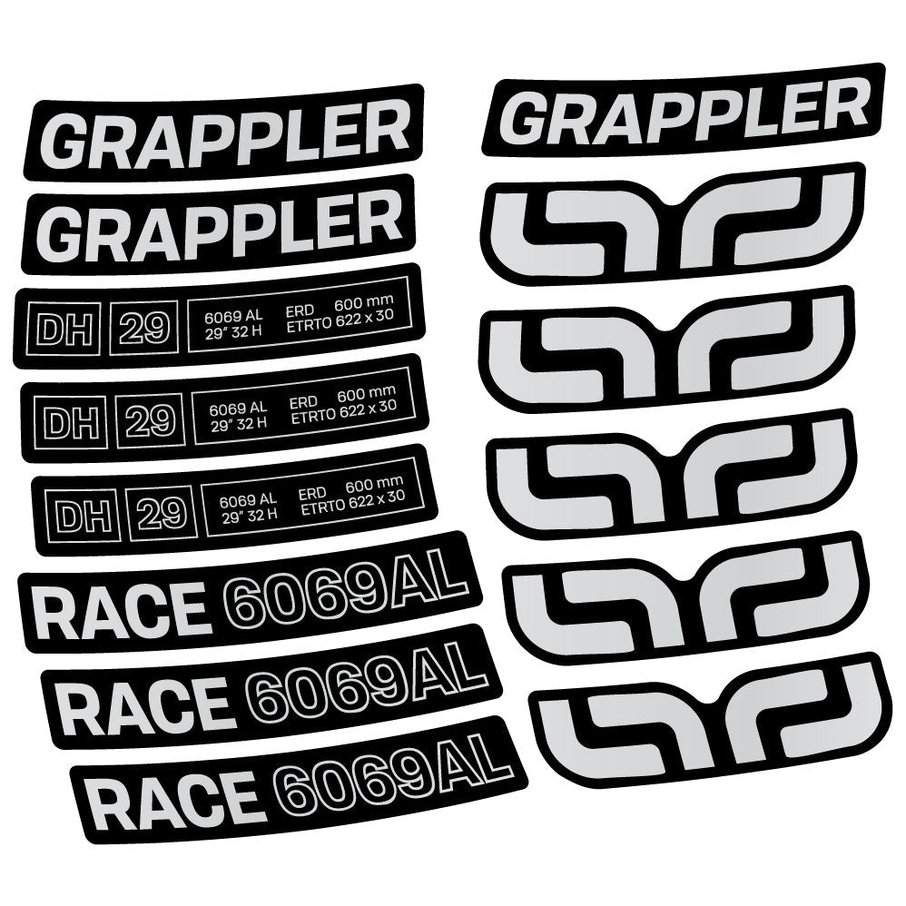 Stickers E-Thirteen Grappler Race Alloy Downhill compatibles - Autocollants roue vélo VTT