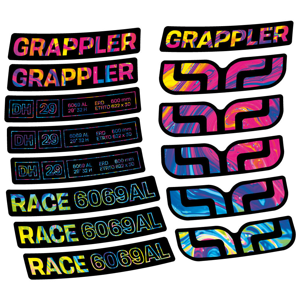 Stickers EThirteen Grappler Race Alloy Downhill compatibles Autocollants roues VTT 29"