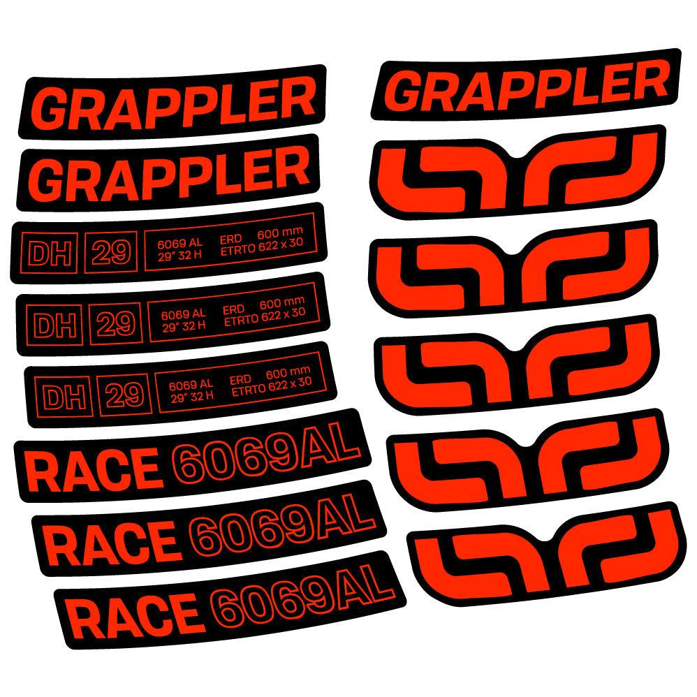 Stickers EThirteen Grappler Race Alloy Downhill compatibles Autocollants roues VTT 29"