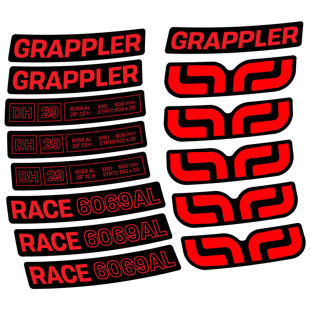 Stickers E-Thirteen Grappler Race Alloy Downhill compatibles - Autocollants roue vélo VTT