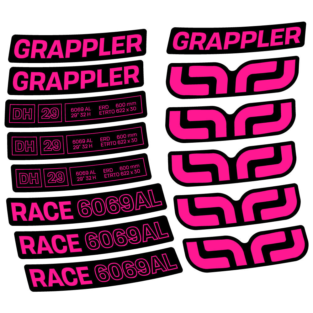 Stickers E-Thirteen Grappler Race Alloy Downhill compatibles - Autocollants roue vélo VTT