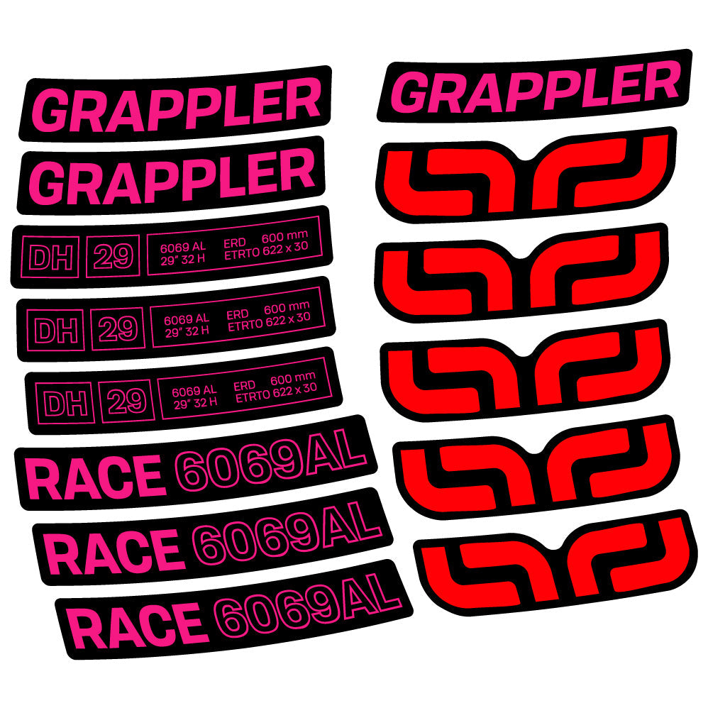 Stickers EThirteen Grappler Race Alloy Downhill compatibles Autocollants roues VTT 29"