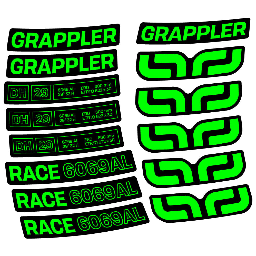 Stickers EThirteen Grappler Race Alloy Downhill compatibles Autocollants roues VTT 29"