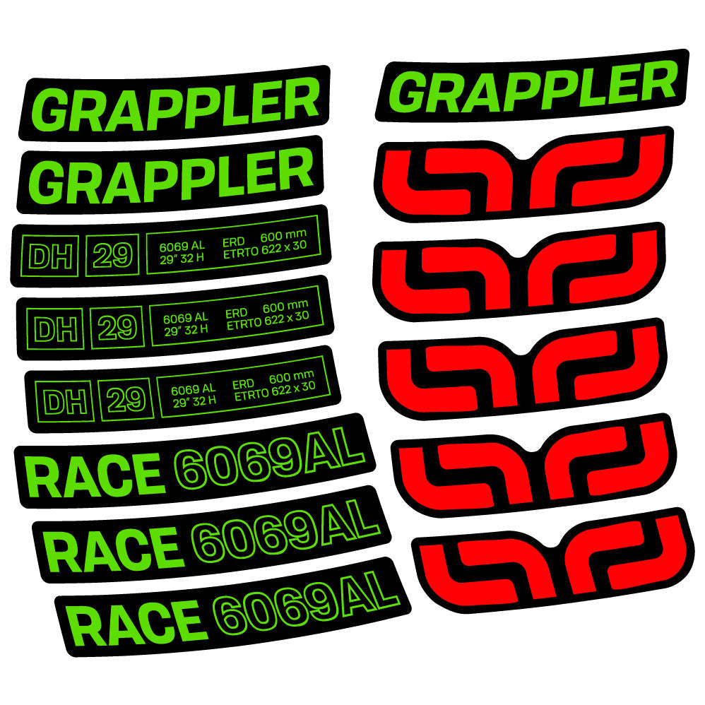 Stickers E-Thirteen Grappler Race Alloy Downhill compatibles - Autocollants roue vélo VTT