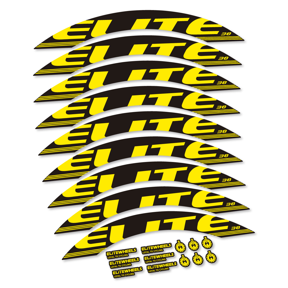 Stickers roue Elite 38 couleur Yellow