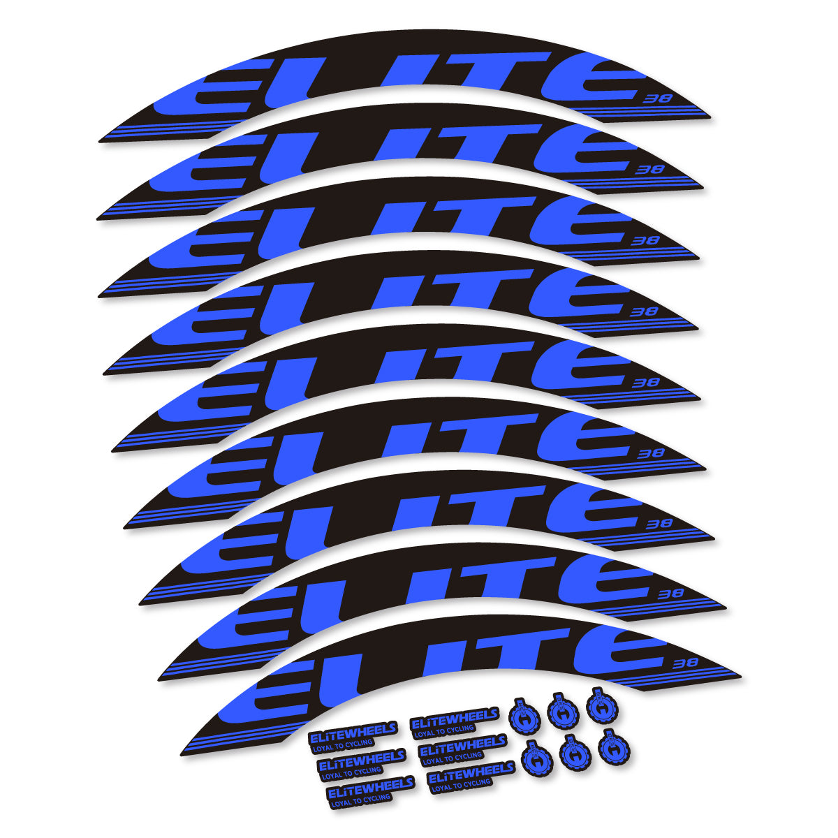 Stickers roue Elite 38 couleur Medium Blue