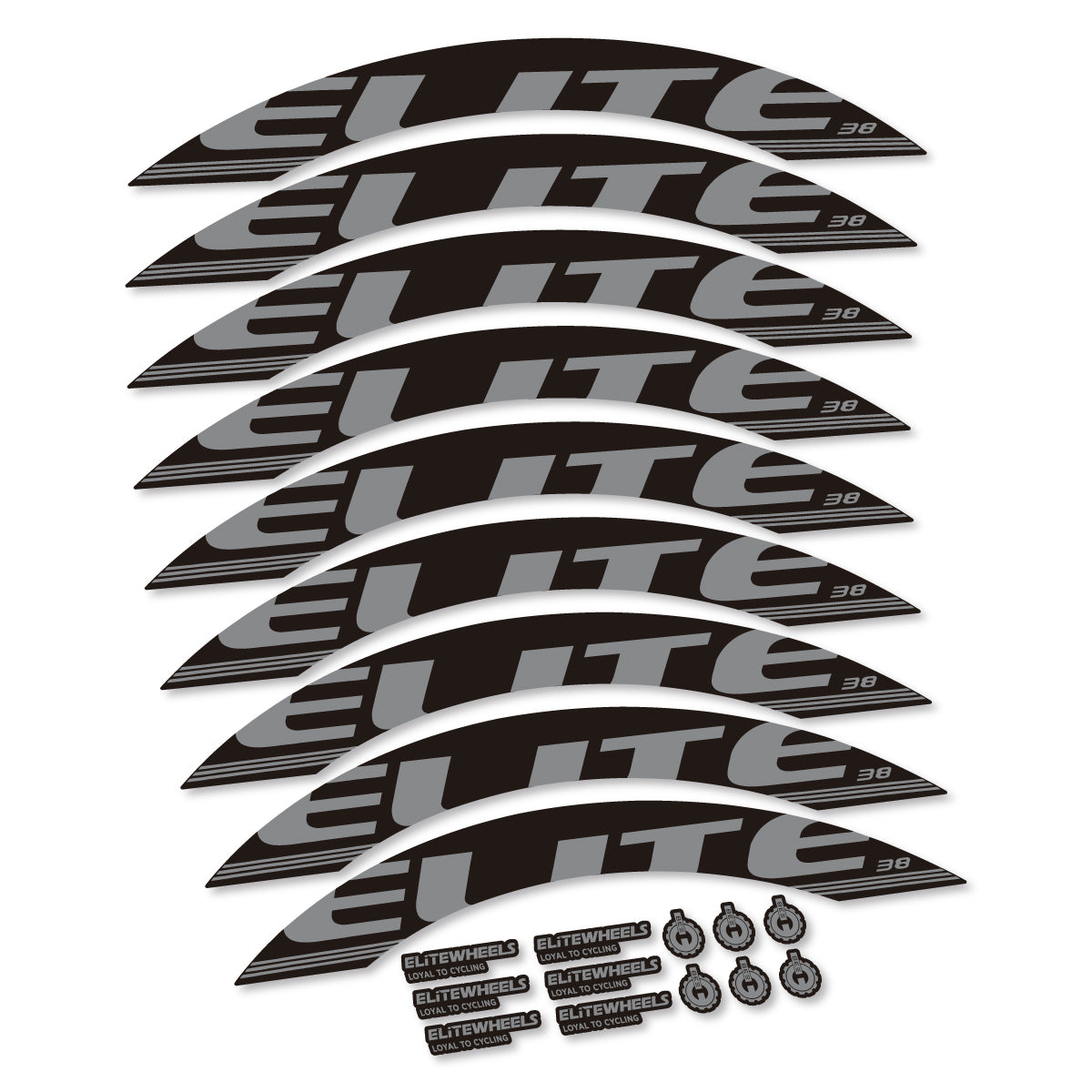 Stickers roue Elite 38 couleur Trafc Grey
