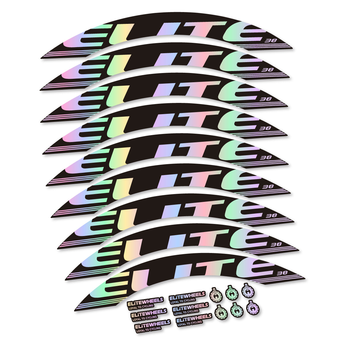 Stickers roue Elite 38 couleur Hollographic