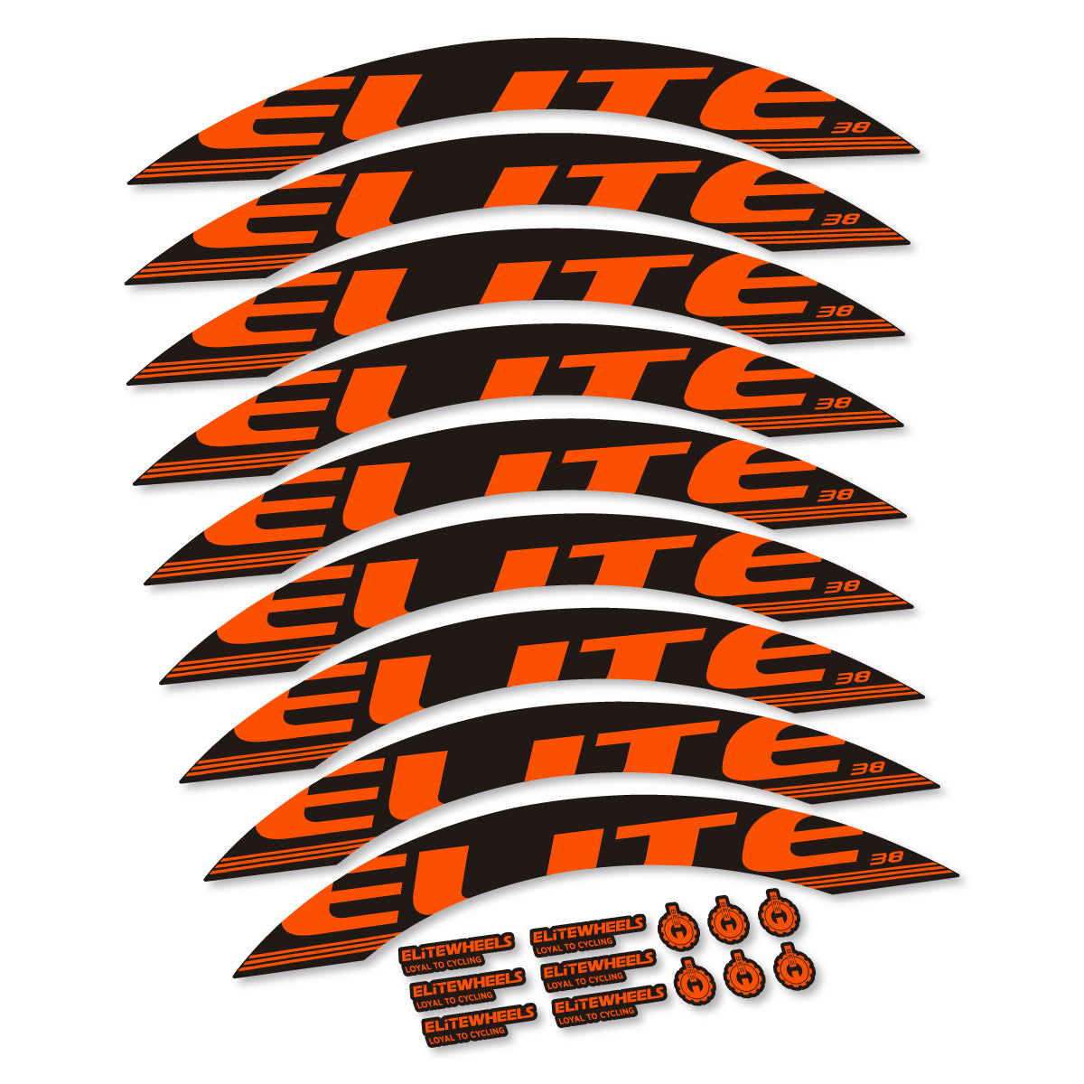 Stickers roue Elite 38 couleur Orange