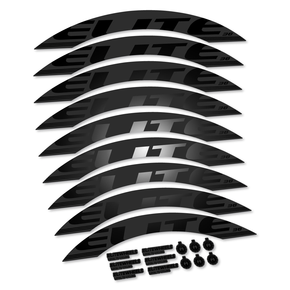 Stickers roue Elite 38 couleur Black