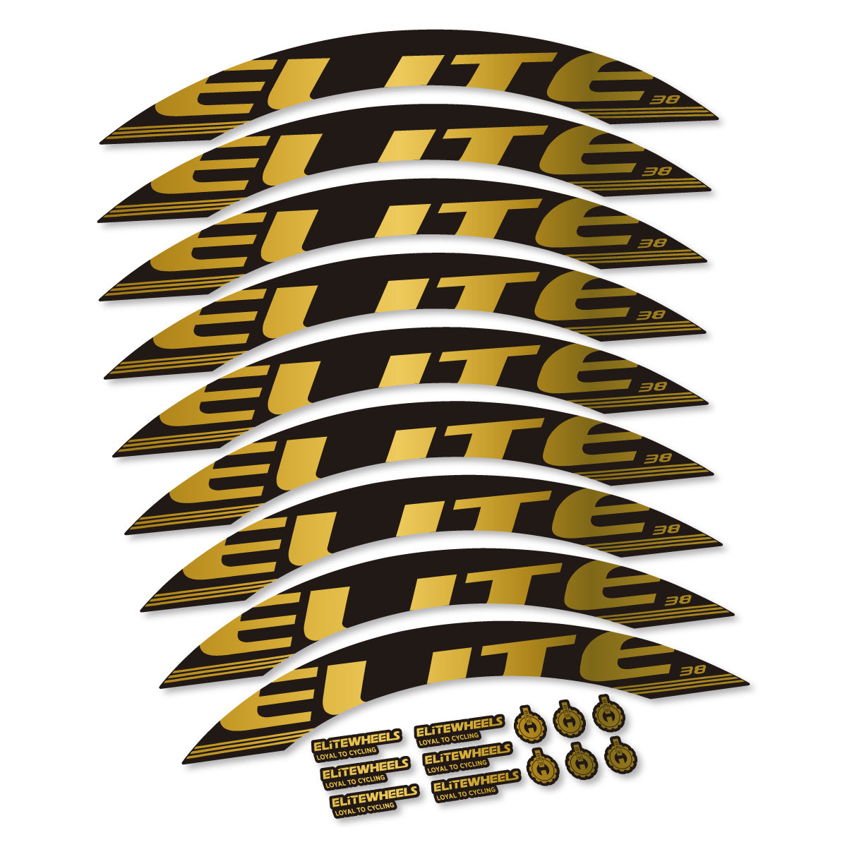 Stickers roue Elite 38 couleur Gold