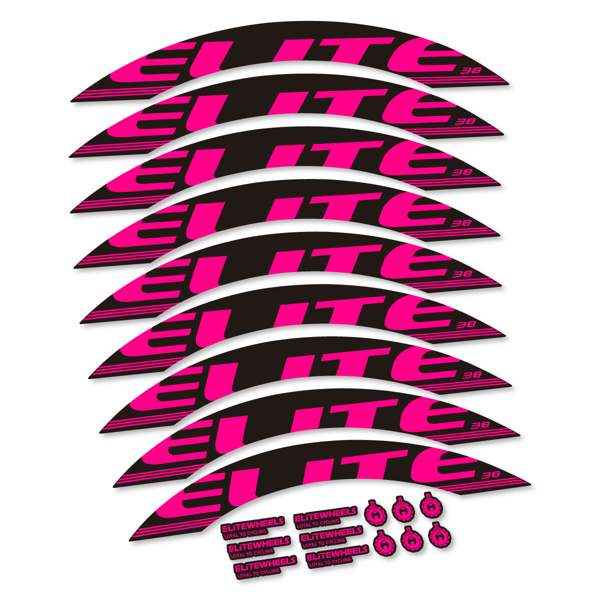 Stickers roue Elite 38 couleur Neon Pink