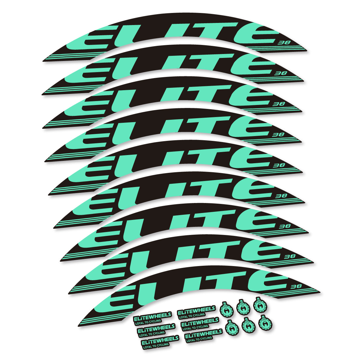 Stickers roue Elite 38 couleur Mint