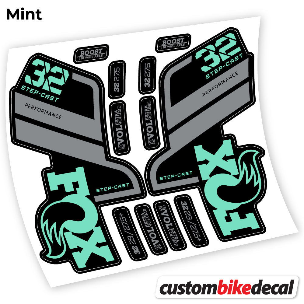 Mint decal for Fox 32 SC Performance Step Cast 2021 fork – bike sticker vinyl