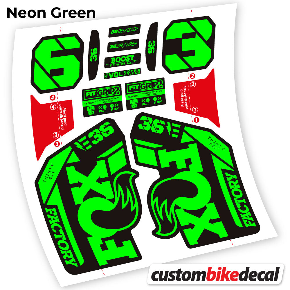 Neon Green decal for Fox E-Bike Factory 2021 fork – bike sticker vinyl