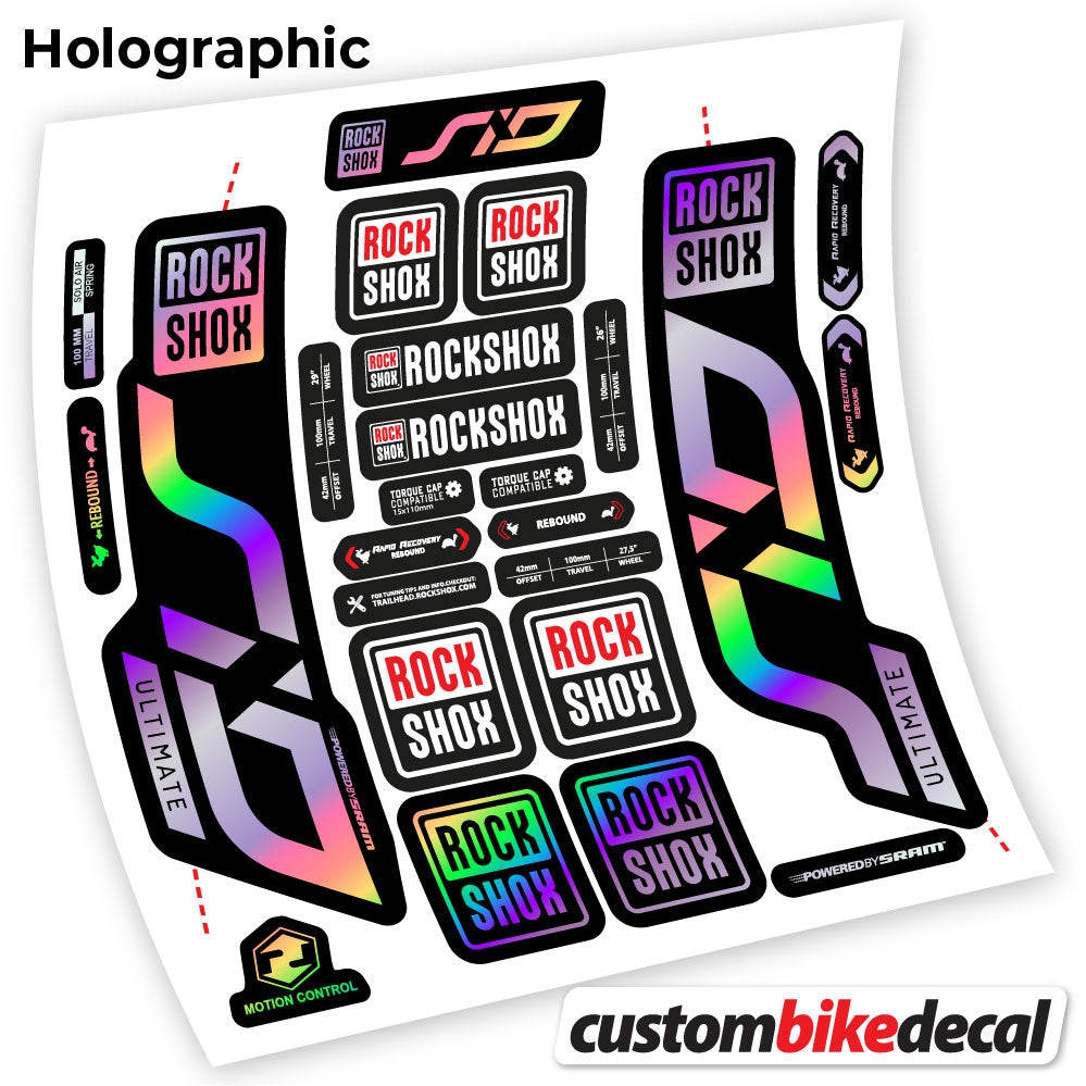 Hollographic decal for Rock Shox Sid Ultimate 2020 fork – bike sticker vinyl