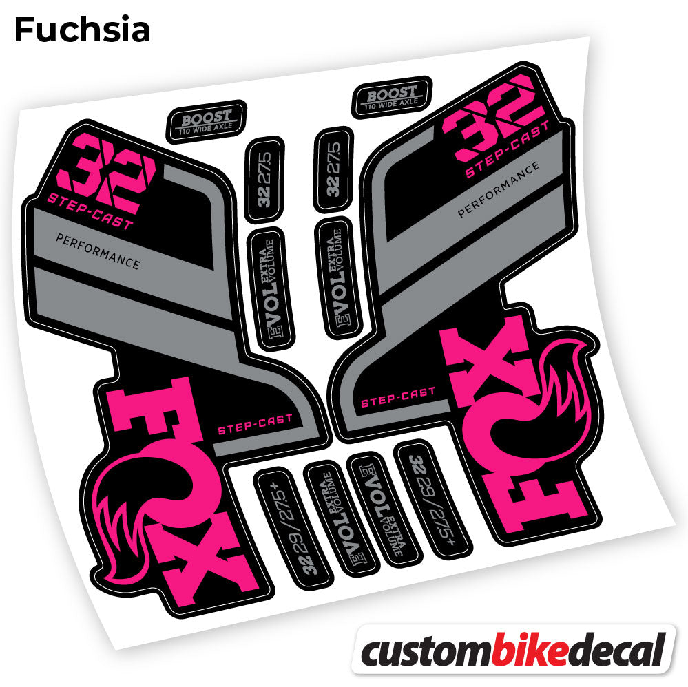 Fuchsia decal for Fox 32 SC Performance Step Cast 2021 fork – bike sticker vinyl