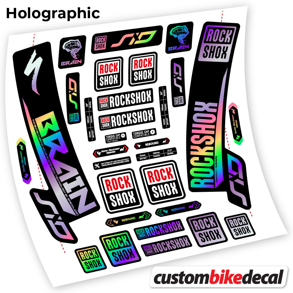 Hollographic decal for Rock Shox Sid Brain 2018 fork – bike sticker vinyl